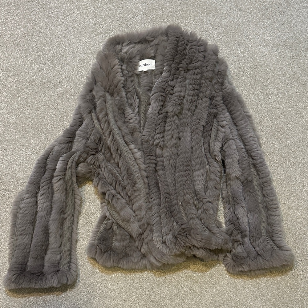 Heartloom Taupe Faux Fur Jacket